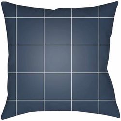 Zumarraga 16" Square Modern Pillow plush Navy/White Outdoor Lumbar Pillow - Boutique Rugs