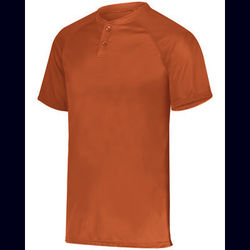 Augusta Sportswear AG1566 Athletic Youth Attain Wicking Two-Button Baseball Jersey T-Shirt in Orange size Small | Polyester 1566