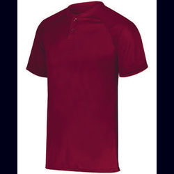 Augusta Sportswear AG1566 Athletic Youth Attain Wicking Two-Button Baseball Jersey T-Shirt in Cardinal size XL | Polyester 1566