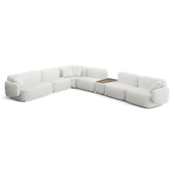 Divano Extended Sectional Sofa Set Off White