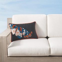 New York Botanical Garden Embroidered Butterfly Indoor/Outdoor Pillow Cover - Frontgate