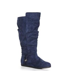 Wide Width Women's Kendra Tall Boot by Cloudwalkers in Navy (Size 12 W)