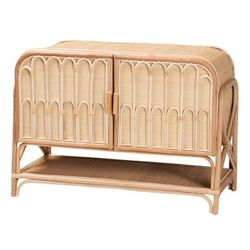 Gitano Bohemian Natural Rattan 2-Door Storage Cabinet by Brylane Home in Natural