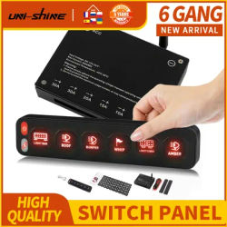 UNI-SHINE Wireless 4/6 Gang Switch Panel 12v 24V Touch Switch Box Universal Automatic Individual Strobe Control For SUV Boat Car