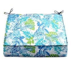 BH Outdoor Performance Single Deep Seat Cushion by BrylaneHome in Blue Fern Outdoor Patio Chair Padding