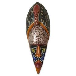 Ghanaian wood mask, 'Timeless Protector'