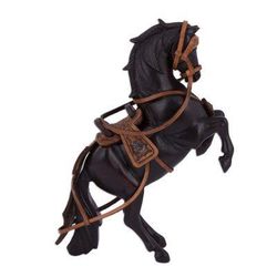 Indomitable Horse,'Handcrafted Mahogany and Leather Horse Sculpture from Peru'