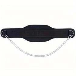 TEMU Nylon Fabric Dip Pull-up Weighted Chain With Closure, Fitness Gym Equipment For Squats, Chin-ups, Adjustable Heavy-duty Durable Stainless Steel Chain, Reinforced Stitching, Wide Back Support