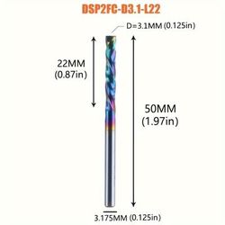 TEMU Dreanique 1pc High-quality Cnc Milling Cutter Cut 1/8 Inch, 4mm, 6mm, 8mm Shank Milling Router Bit Dlc Coating 2 Flutes Spiral Carbide Milling Tool, Woodworking Bits End Mill Cutter
