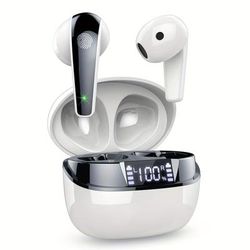 TEMU Wireless Earbud, Wireless 5.3 Headphones With 4 Mic, 2024 Wireless Earbud In Ear Mini Enc Noise Cancelling Earbud 40h Premium Wireless Earphones, Sports Ear Buds With Usb-c Q13