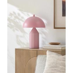 Gorredijk 21"H x 14"W x 14"D Rustic Pink/White/Metallic - Nickel/Translucent Table Lamp - Boutique Rugs
