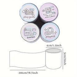 TEMU 4-pack Kawaii Vending Machine Washi Tape Set, Decorative Adhesive Tape For Scrapbooking, Diary, Journaling, Planners, Card Making, And Crafting