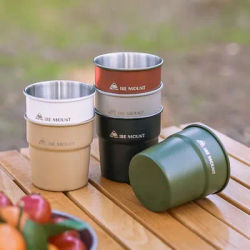 ISE MOUNT Outdoor 304 stainless steel swallow cup camping beer cup for camping beverage with storage bag