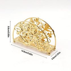 TEMU Vintage-inspired Iron Half-round Tissue Holder With Decorative Cutout Design - Kitchen & Dining Room