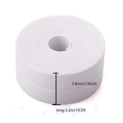 "TEMU Waterproof Sealing Tape, 1.5" X 10.5' - Ideal For Bathtubs & Walls, Prevents Moisture Penetration, White Silicone"