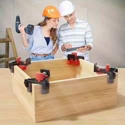 TEMU 4pcs Abs Adjustable Corner Clamps, 90 Degree Angle Grips, Multi-functional Photo Frame Clamping Set, Reusable Woodworking And Diy Fixing Tools, With And Corner Joint Frames For Diy Projects