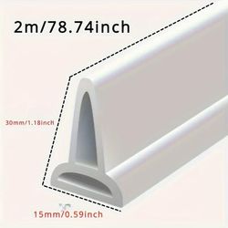 TEMU 1pc 79-inch Silicone Water Barrier For - , Dry/wet Strip For Shower And