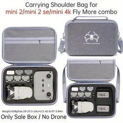 TEMU 1pc Porseejie Multi-functional Eva Drone Carrying Shoulder Bag For 2//mini 4k, Shockproof, Waterproof, Anti-fall Protection, With Accessory Storage And Battery Holders