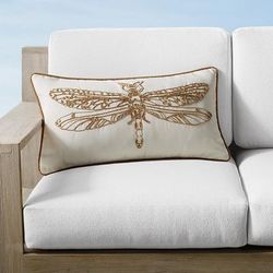 New York Botanical Garden Stitched Dragonfly Indoor/Outdoor Pillow Cover - Frontgate