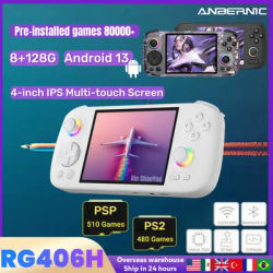 ANBERNIC RG406H Retro Handheld Game RG 406H Video Player Console 4 Inch Screen Android 13 Bluetooth WIFI 8G+128G 512G PSP PS2
