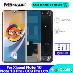 AMOLED For Xiaomi Note 10 Display LCD Touch Screen For MI Note10 Pro CC9 Pro LCD Replacement Parts