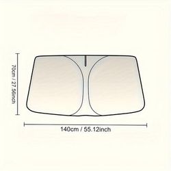 TEMU Portable Car Windshield Sunshade - Thermal Front Window Shade For Interior Accessories, Fits Most Vehicles