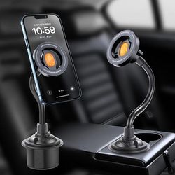 TEMU Car Cup Holder Magnetic Mobile Phone Bracket, One-hand Operation Width, Suitable For Most Car Water Cup Bases