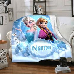 TEMU Custom Name Princess Blanket, Personalized Soft Polyester Throw, Chunky Knit Travel & Camping Blanket, Machine Washable, With Customizable For Bed, Sofa, And Outdoor Use