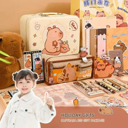 Large Capacity Gift Box Capybara Stationery Set Abundant Cute Back-to-school Gift Kit Pencil Case Study Stationery for Students