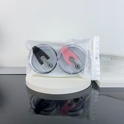 TEMU 2pcs Tumbler Replacement Lids, Spill-proof And Straw-friendly,, Compatible With 30oz/20oz Car Cups In Black And Other Colors