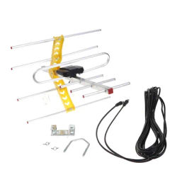 1pc Outdoor 100Mile Amplified 8 Yagi Antenna 10dB Long Range UHF/VHF/FM