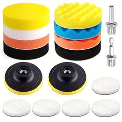 TEMU 80/125/150 Mm Polishing Sponges , 17pcs Polishing Set, Polishing , Polishing , Polishing Pad For Car Polishing