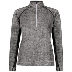 Holloway 222774 Athletic Women's Electrify 1/2 Zip Pullover Powered by Coolcore Top in Black Heather size XS | Polyester/Elastane