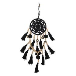 Under Wing,'Hand-Crocheted Black Cotton Wall Hanging'