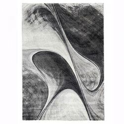 Tappeto da soggiorno tessuto motivo geometrico, grigio 120x170