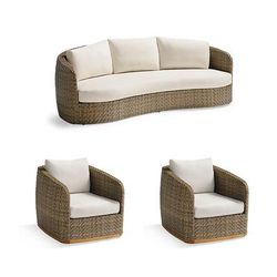 Santa Barbara Seating Replacement Cushions - Swivel Lounge Chair, Sunbrella Rain, Rain Black - Frontgate