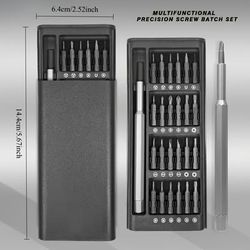 TEMU 25-in-1 Precision Screwdriver Set, Repair Tools For Mobile Phone & Tablet Disassembly, Durable Plastic, Uncharged - With Screw Heads