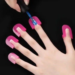 Bouclier de vernis en forme de courbe G, 26 pièces/ensemble, 10 tailles, protection des ongles, couverture des doigts, autocollants français anti-déversement, outils de manucure pour Nail Art