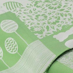 Linge de table de jacquard "patchwork Pâques", vert/coloré