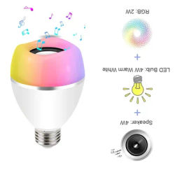 Ampoule itude LED, haut-parleur Bluetooth, télécommande d'application, ampoule proxy de document,