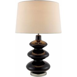 Pallanzeno 27"H x 16"W x 16"D Navy/Metallic - Nickel/White/Metallic Silver/Translucent Table Lamp - Boutique Rugs