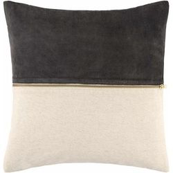 Corine 20" Square Cotton Charcoal/Ivory/Gold Throw Pillow - Boutique Rugs