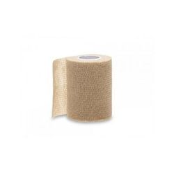 Medline Caring Non-Sterile Self-Adherent Elastic Wraps, 3" X 5 Yd., Tan, Pack Of 24