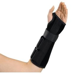 Medline Deluxe Wrist & Forearm Splint, Left, Small, Black