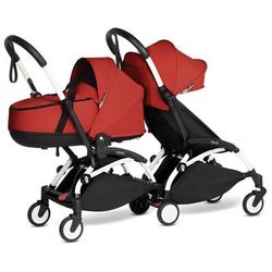 Babyzen YOYO Connect Double Stroller Bassinet / 6+ Bundle - White / Red