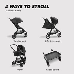 Baby Jogger City Mini GT2 Single Stroller + Pram Bundle - Opulent Black
