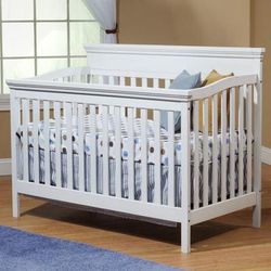 SB2 Katherine 2 Piece Nursery Set in White - Crib & Simple 3 Drawer Dresser