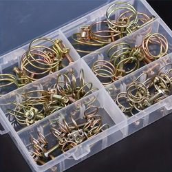 TEMU 42pcs Adjustable Metal Hose Clamp Assortment Kit, Round Wire Clamps For Plumbing And Automotive Use