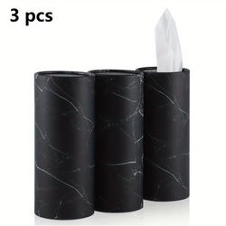 TEMU 3pcs Car Cup Holder Tissue Holders With Facial Tissues - Quick & , Round Design For Bathroom Use
