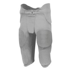 Russell Athletic F25PFW Youth Integrated 7-Piece Pad Football Pant in Grid Iron Silver size XL | Polyester